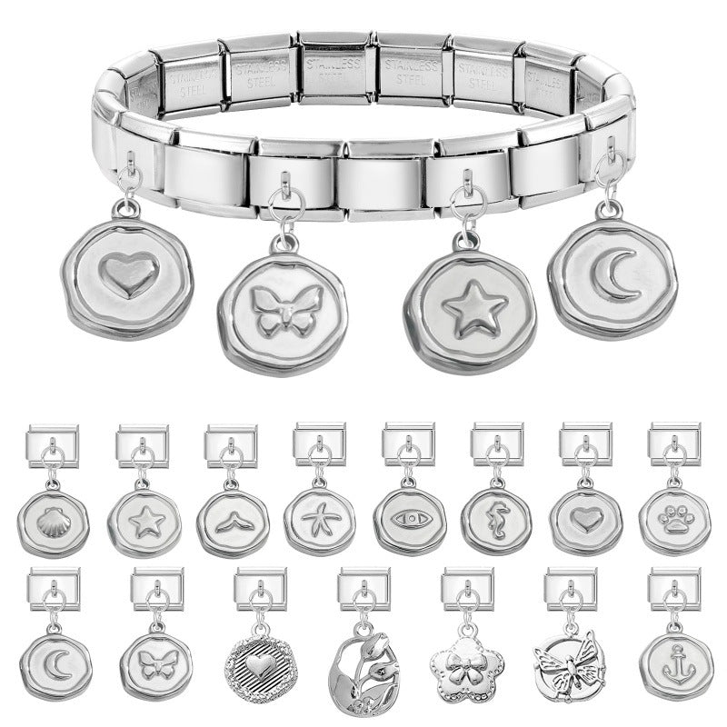 Wholesale  Italian Charm Bracelet 9mm DIY  Creative Stainless Steel Composable Bracelet