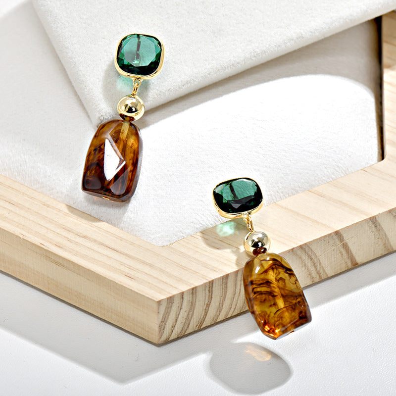 Wholesale Simple Amber Crystal Earrings ACC-ES-JiuJia001