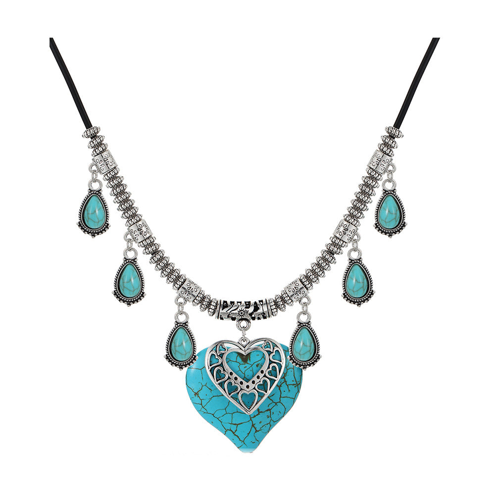 Wholesale Retro Bohemian Turquoise Jewelry Set 48Pcs Women S Necklace Bracelet Earrings Set Fashion Accessory For Everyday Wear