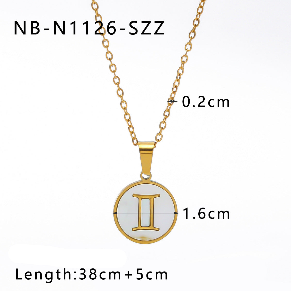 Wholesale stainless steel 18K gold plated twelve zodiac necklace