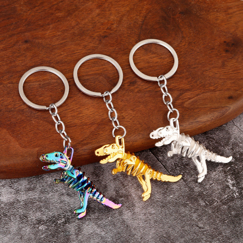 Wholesale Alloy Colorful Skull Dinosaur Keychain