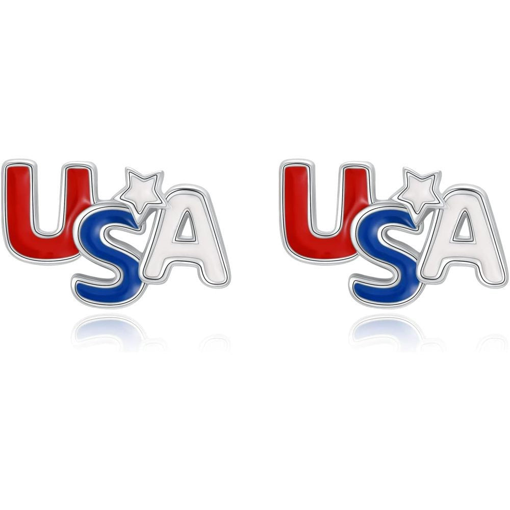 Wholesale Independence Day  Letter Earrings  Personalized Earrings