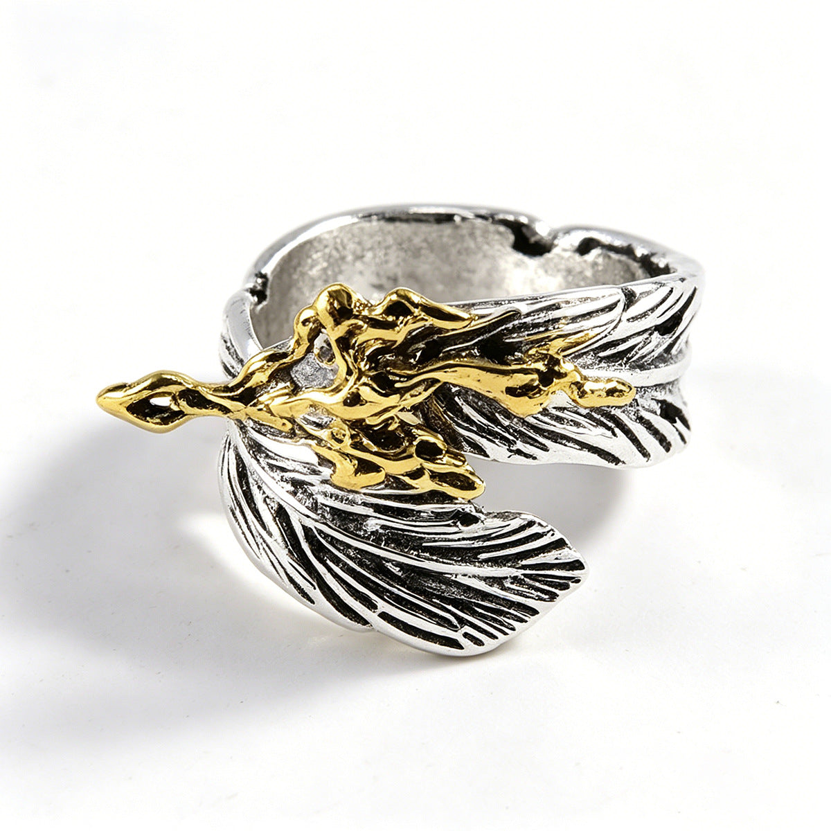 Wholesale Flame Feather Ring Zinc Alloy Vintage Style Fashion Jewelry Accessory for Everyday Wear