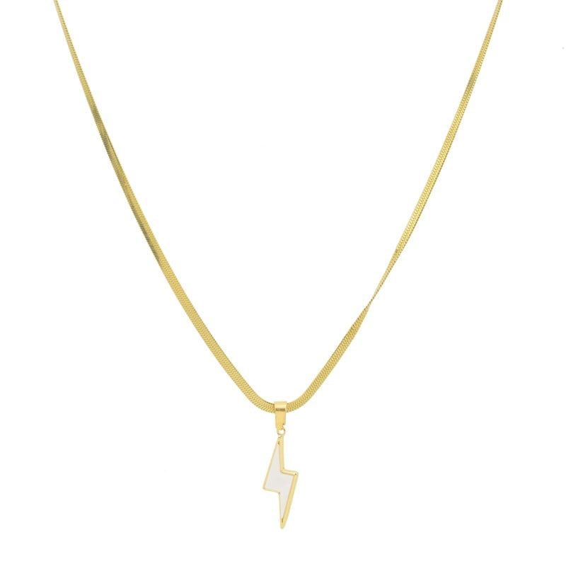 Wholesale Fashion Titanium Steel Lightning Sweater Necklace