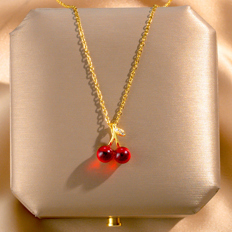 Wholesale Titanium Steel Zircon Clavicle Chain Necklace Korean Style Jewelry Accessory