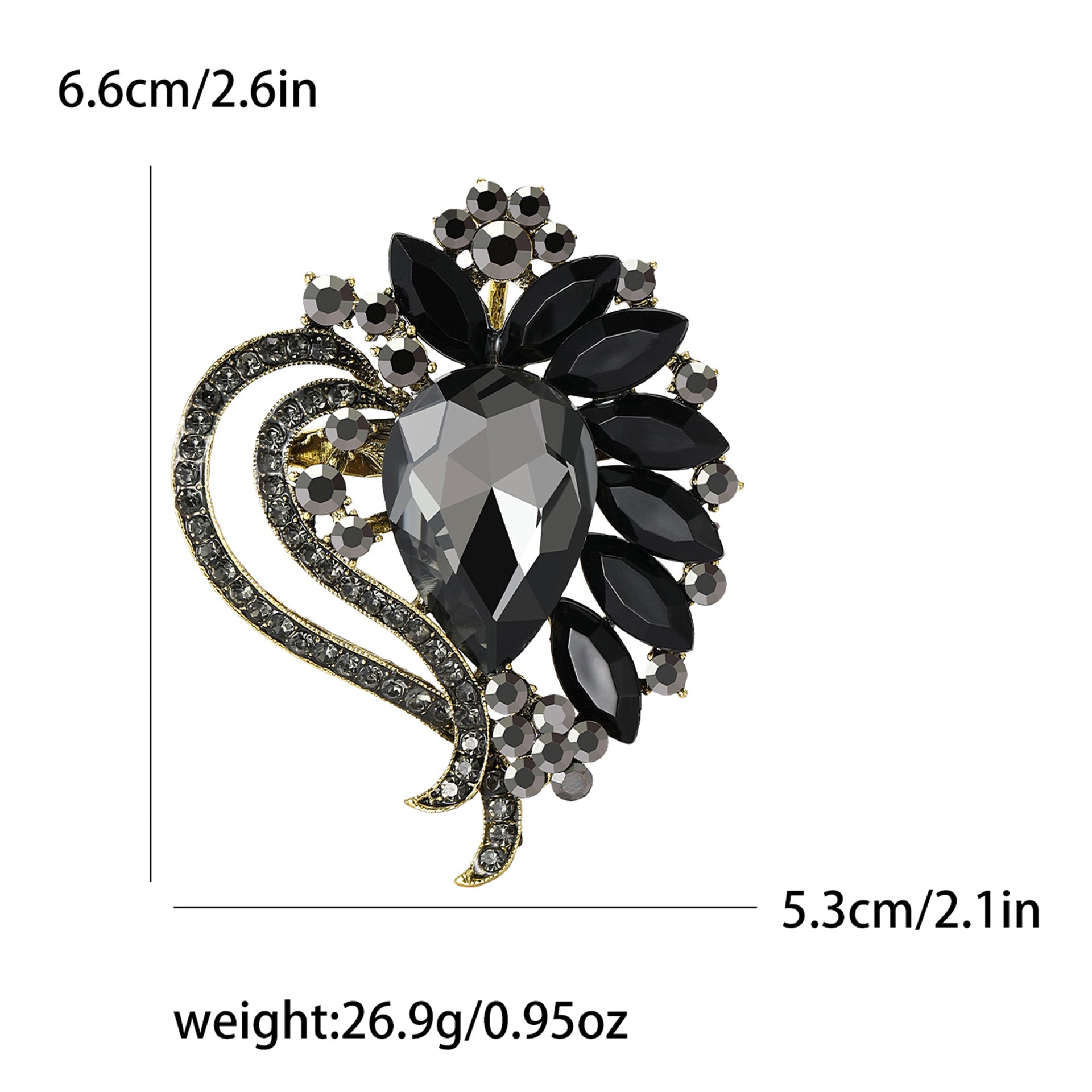 Wholesale Flower Brooch Pin Alloy Red Crystal Glass Style Women S Party Fashion Accessory