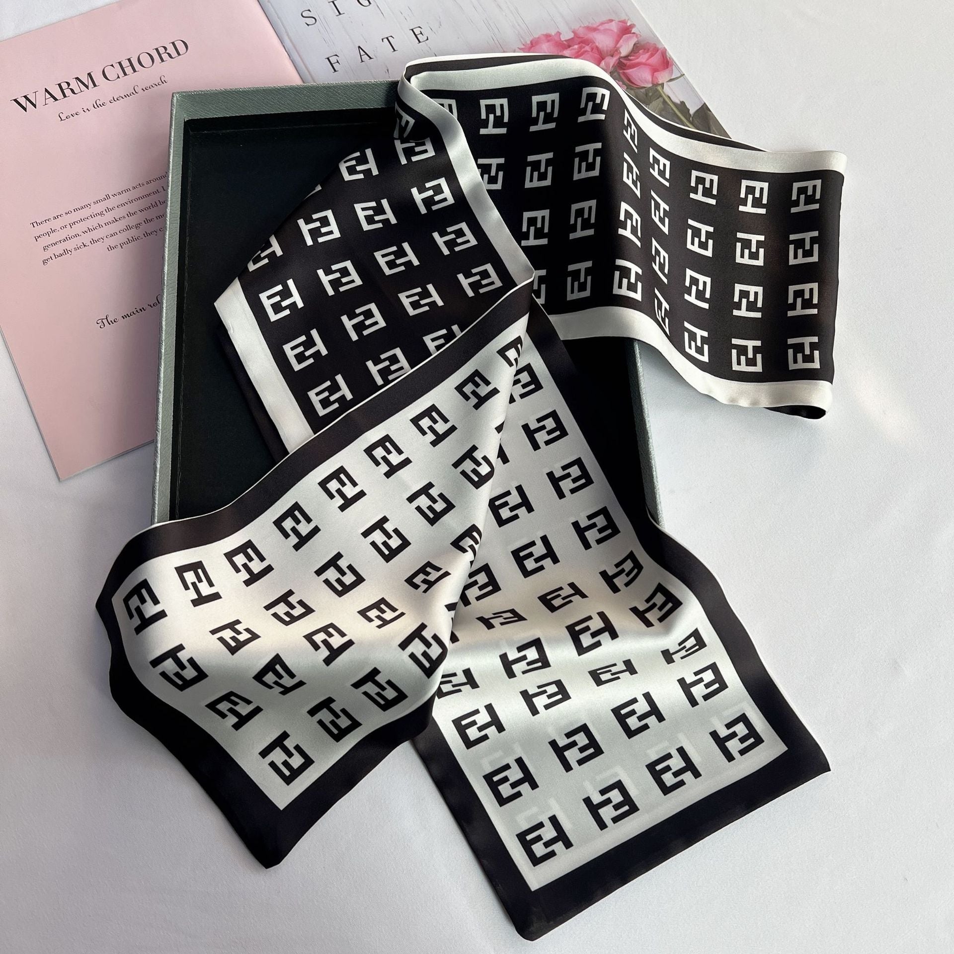 Wholesale  Narrow Silk f Long Retro Silk Scarf