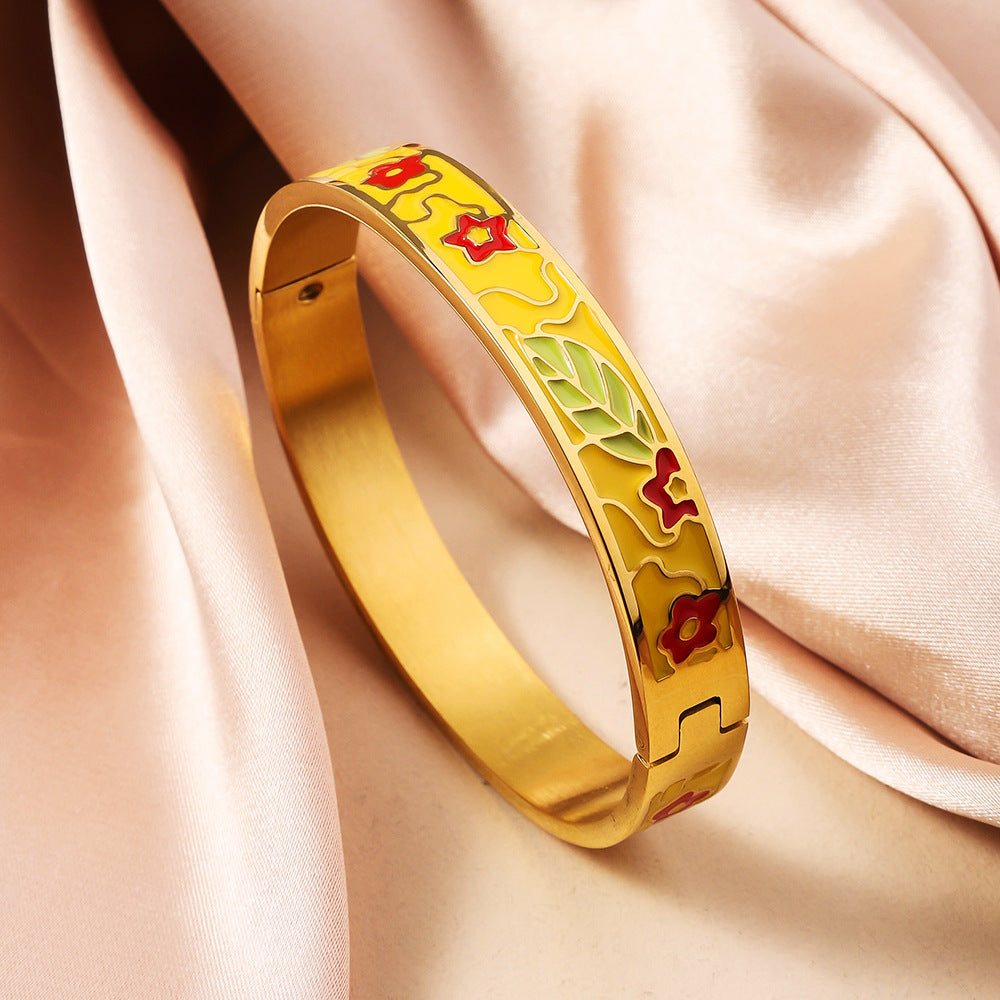 Wholesale Titanium Steel Enamel Bracelet ACC-BT-Ruif007