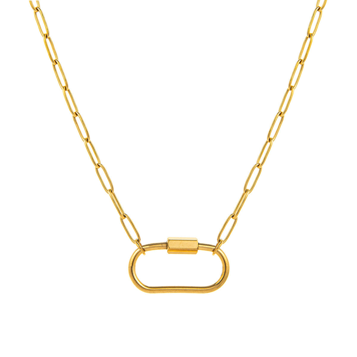 Wholesale Stainless steel electroplated 18K gold 12 birthstone adjustable pendant necklace