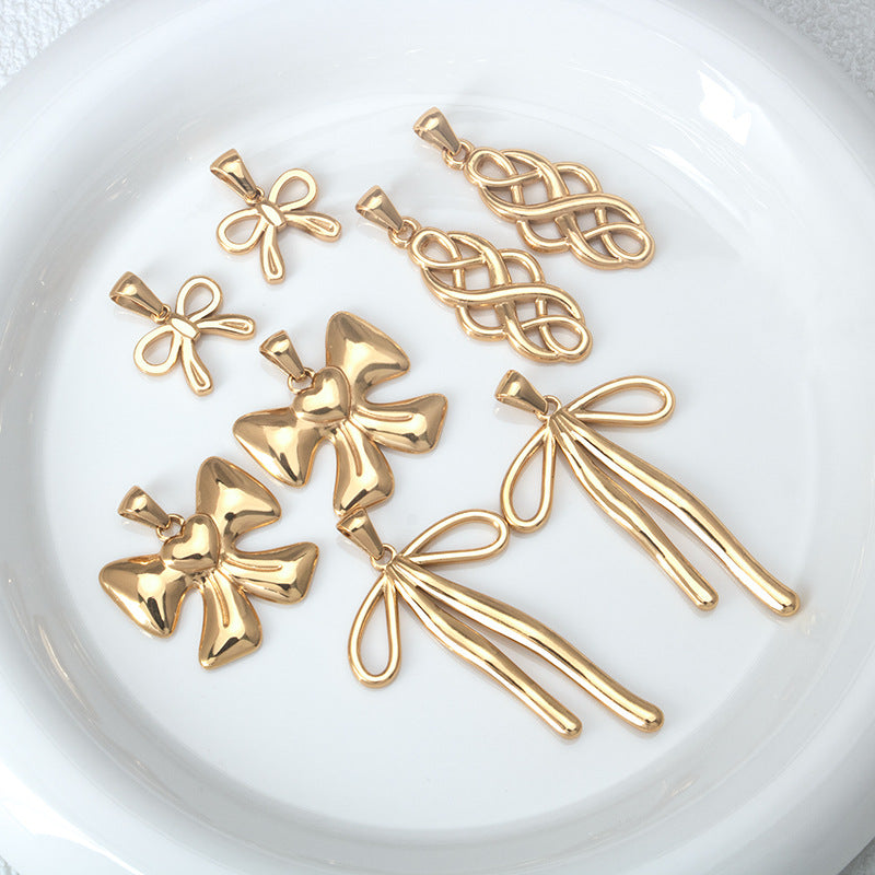 Wholesale Stainless Steel Bow Gold Pendant
