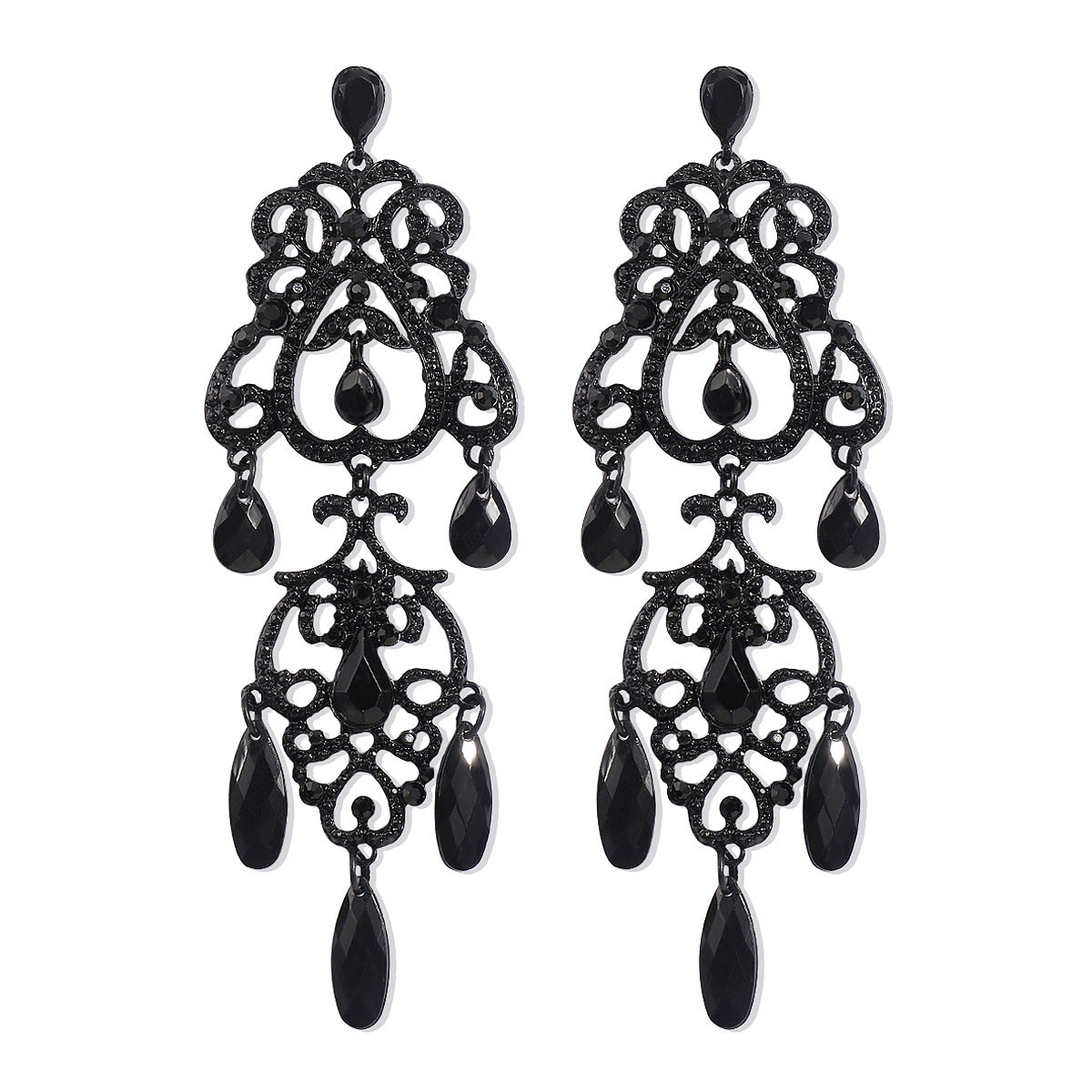 Wholesale hollow drop-shaped tassel earrings