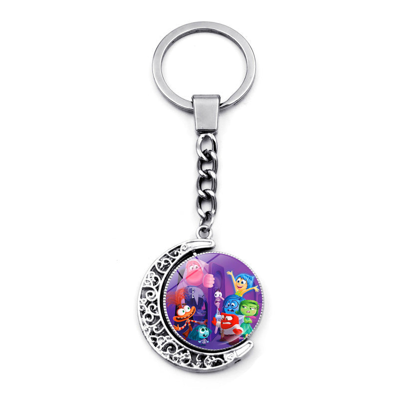 Wholesale Cartoon Double-sided Rotating Zinc Alloy Glass Keychains ACCVIP-KC-JiaYun002