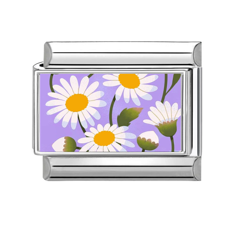 Wholesale Hearts and Love Italian Charms flowers DIY  Single Section Creative Stainless Steel Composable Bracelet