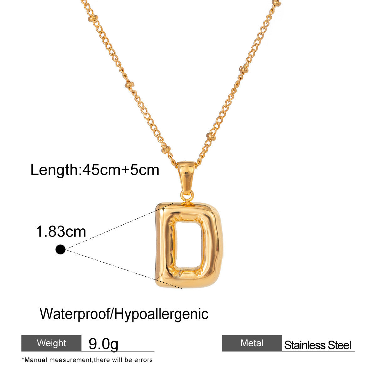 Wholesale Light Luxury Stainless Steel Initial Necklace