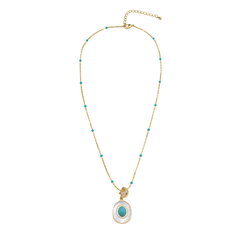 Wholesale Handmade Turquoise Pearl Layered Necklace Fashion Jewelry Accessory