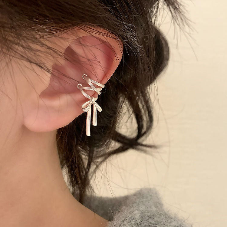 Wholesale 925 Sterling Silver Ballet Style Bow Ribbon Ear Clip