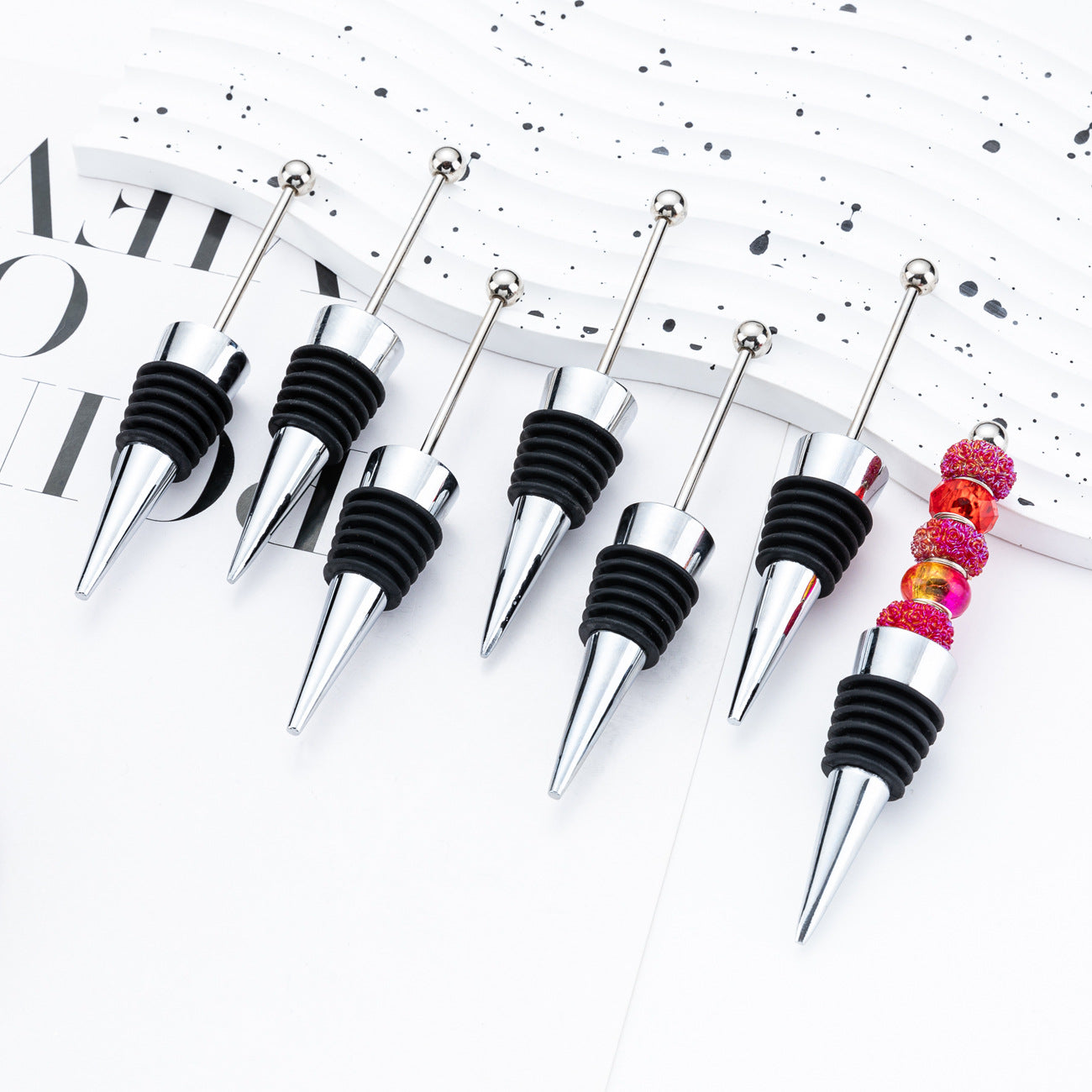 Wholesale DIY beadable wine stoppers