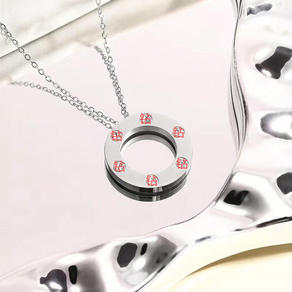 Wholesale Starry Sky Gold Plated Disc Pendant Necklace,  Chic Fashion Jewelry Gift for Women