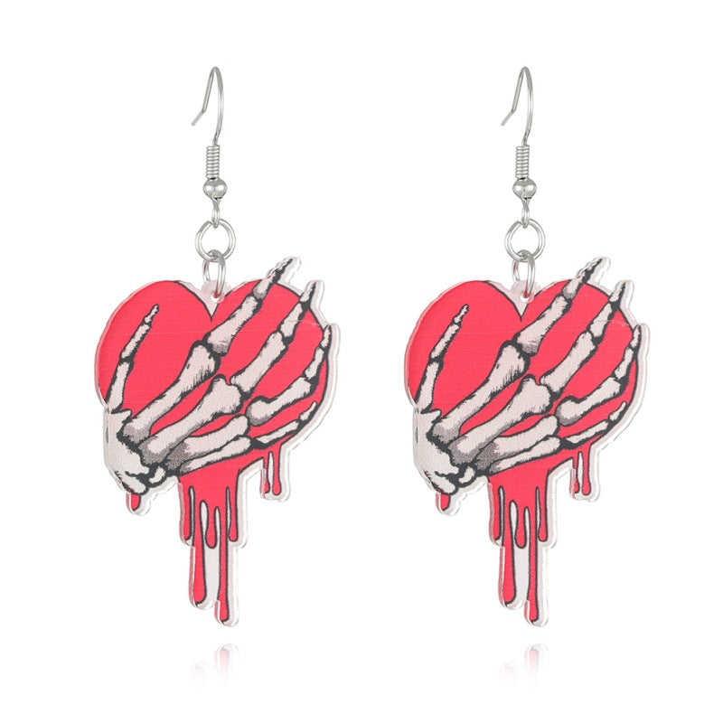 Wholesale Valentine's Day acrylic plate Red Love earrings