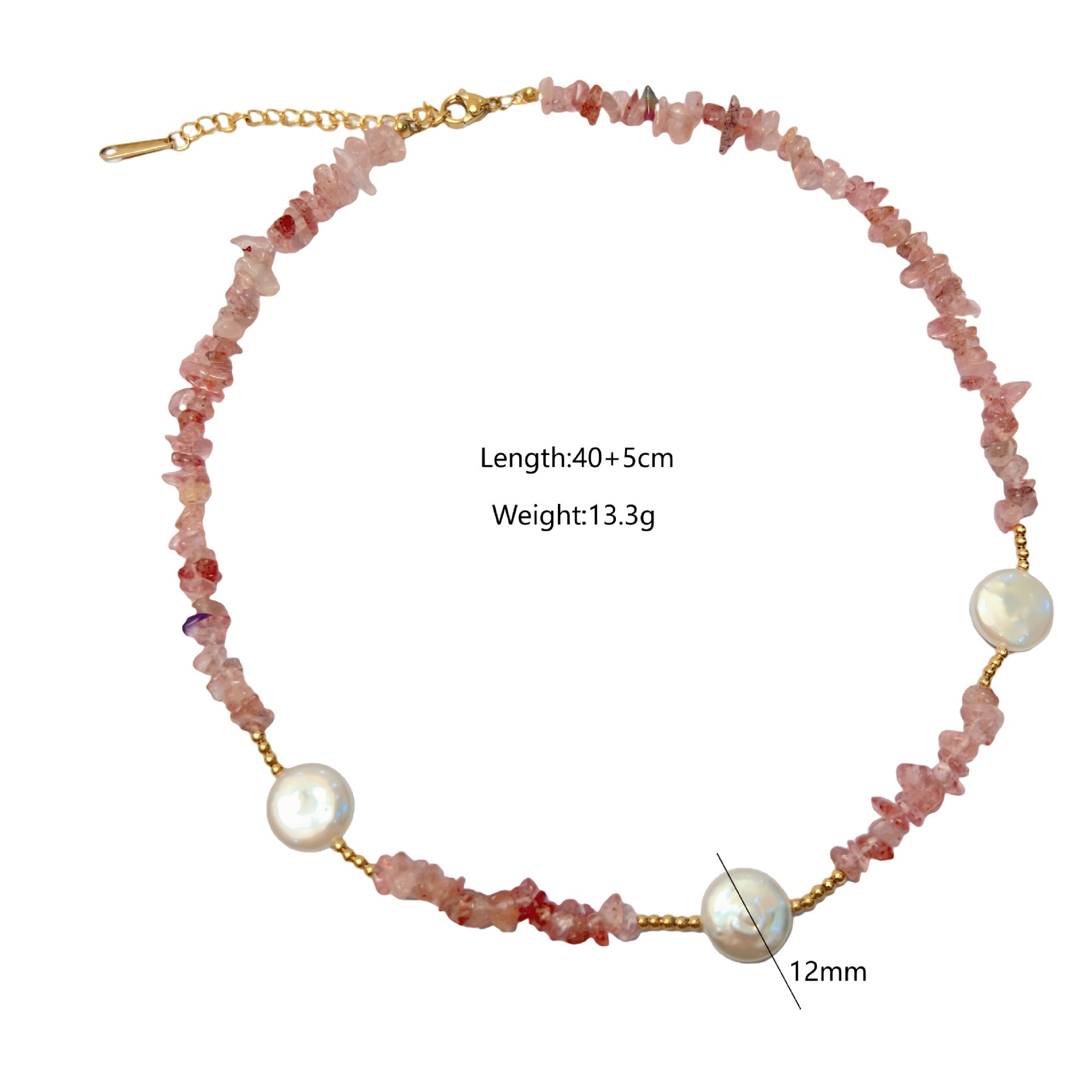 Wholesale Stainless Steel Bohemian Niche Gravel Pearl Baroque Necklace