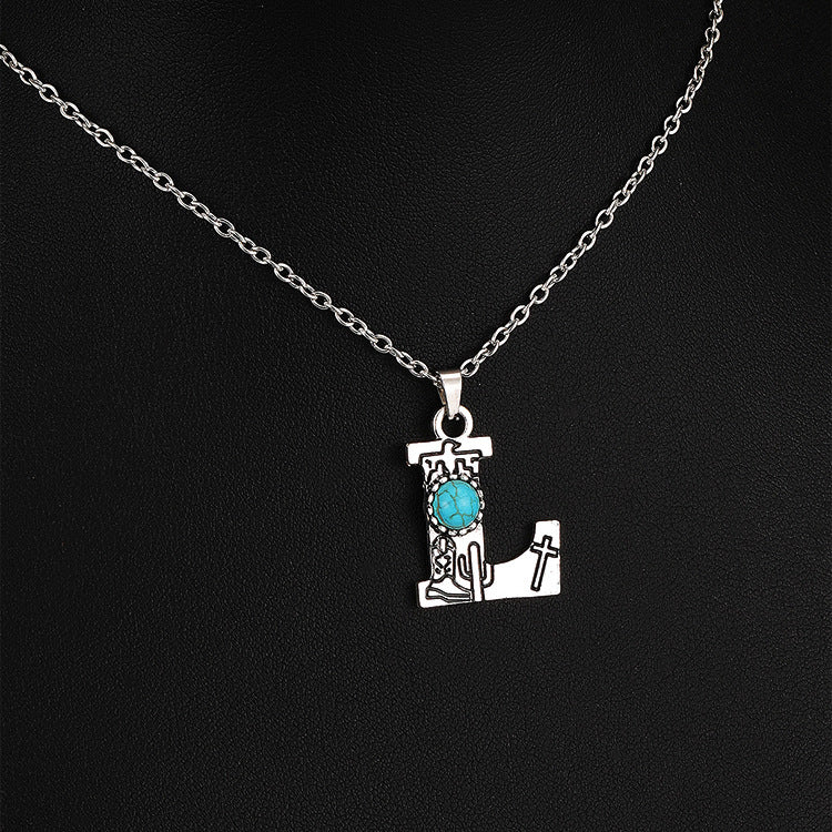 Wholesale Bourbon Mia Style English Letter Necklace ACC-NE-Yuj001