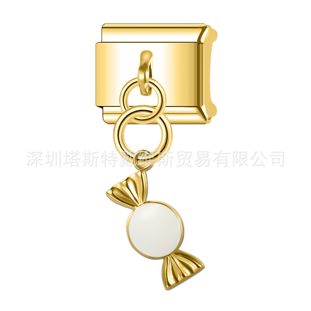 Wholesale 9mm Italian Charm Starter Bracelets DIY square Single Section Creative Stainless Steel Composable Bracelet