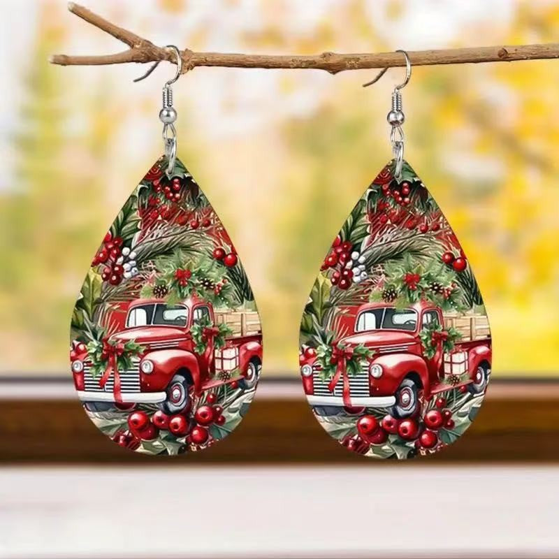 Wholesale  Dwarf Christmas Tree Acrylic Earrings