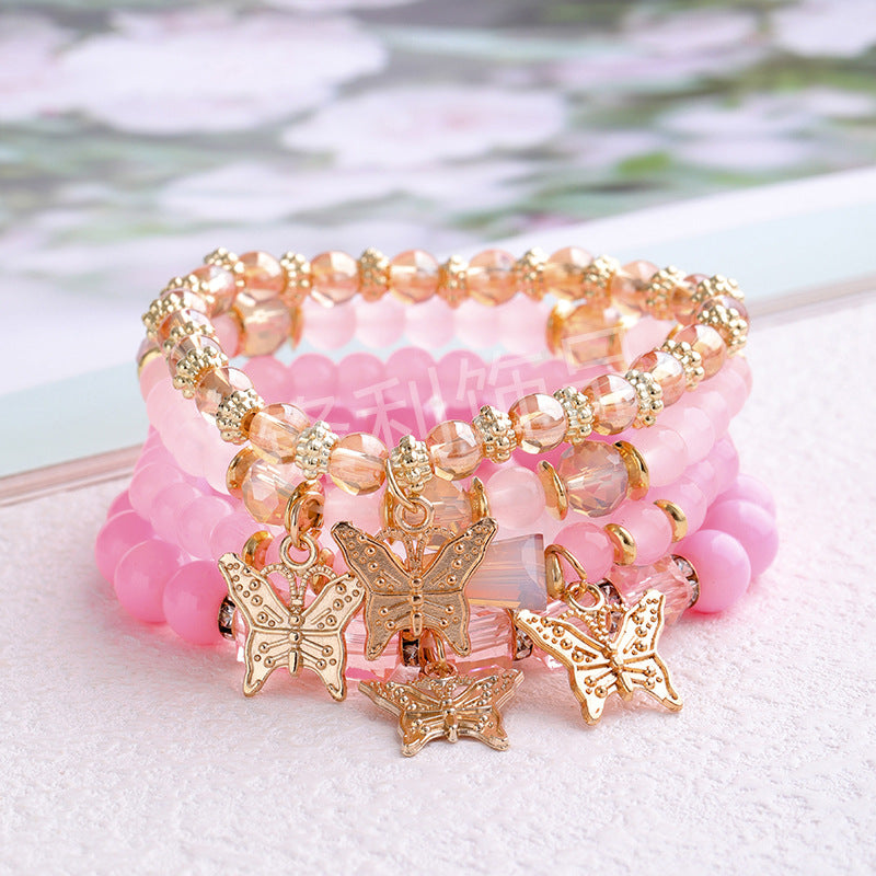 Wholesale Multi-layer Creative Bohemian Butterfly Crystal Beaded Bracelet ACC-BT-FengLi004