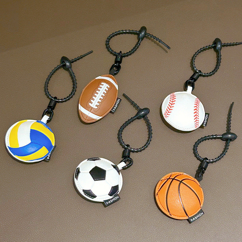Wholesale Trendy Sports Ball Leather Bag Charm Keychain For Women S Handbag Decoration Everyday Gift