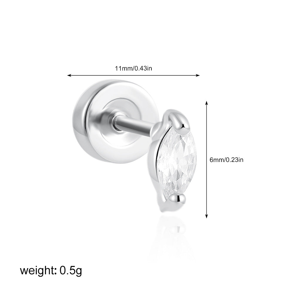 Wholesale Stainless steel 18K gold zircon titanium steel mini stud earrings