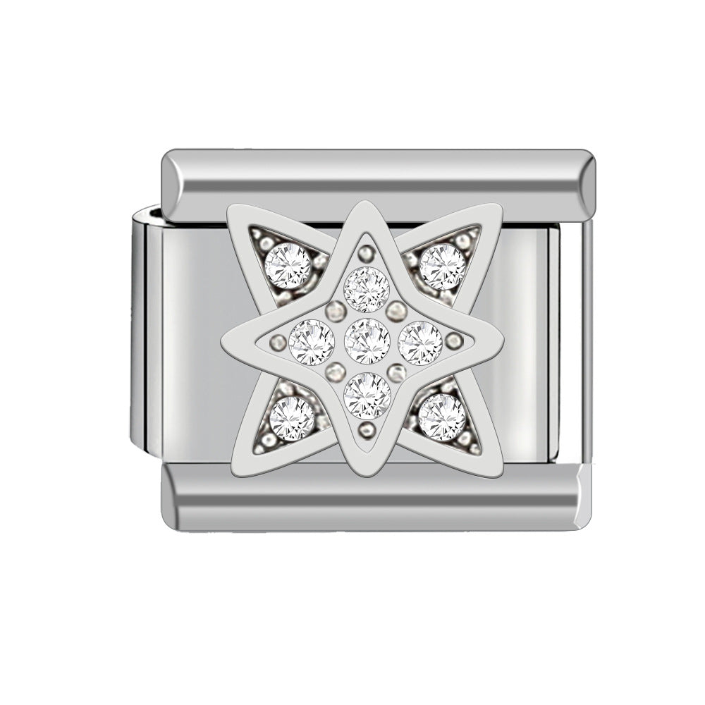 Wholesale  9mm Italian Charm Starter Bracelets DIY square Single Section Creative Stainless Steel Composable Bracelet