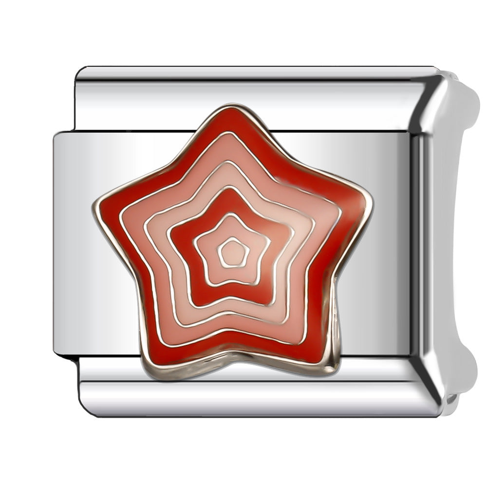 Wholesale Italian Charm Bracelet 9mm DIY Splicing Sun and Star Series Stainless Steel Composable Bracelet