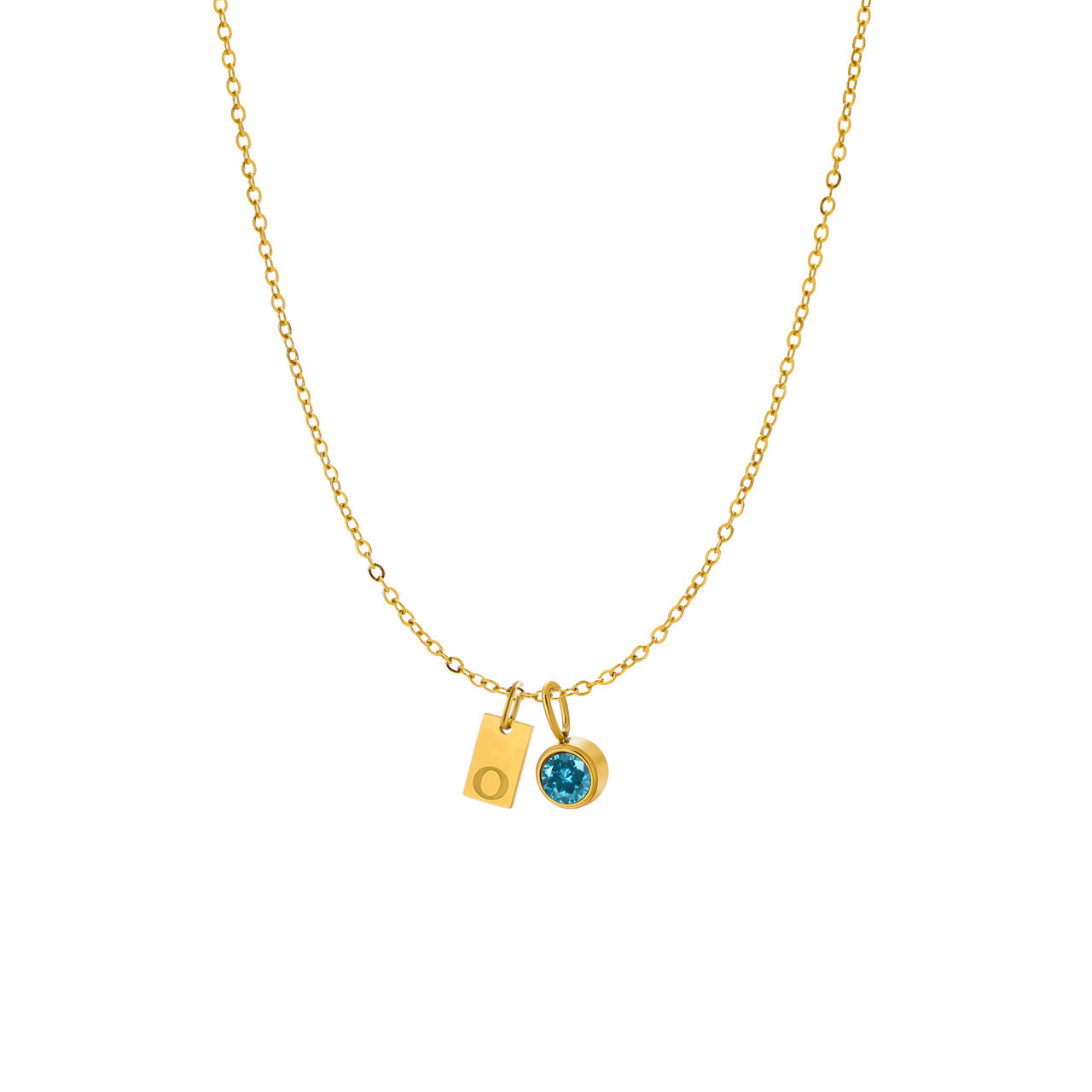 Wholesale Stainless steel birthday stone letter pendant