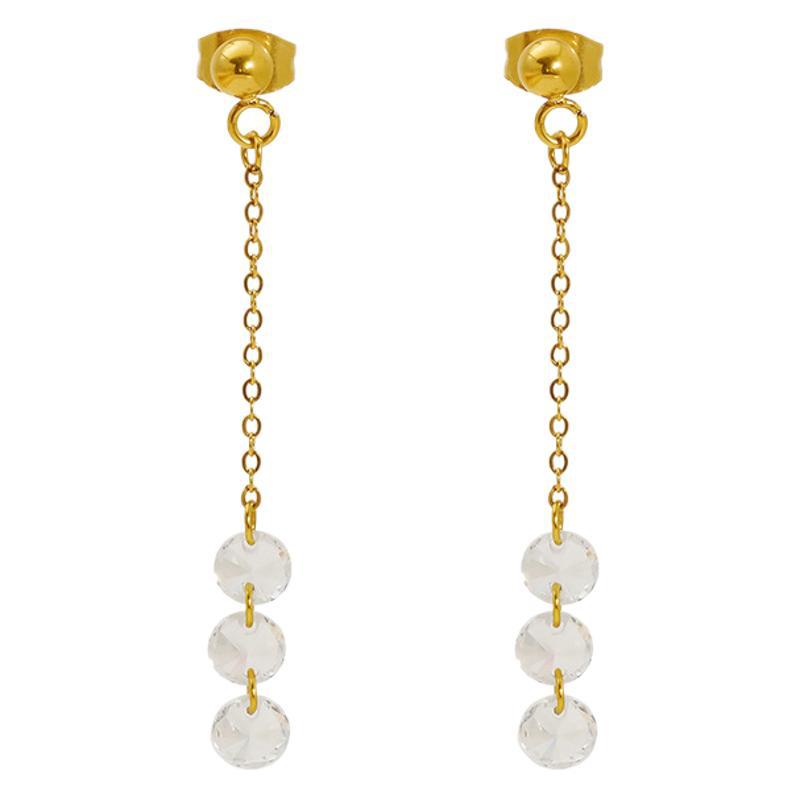 Wholesale Stainless steel  Long Tassel Earrings