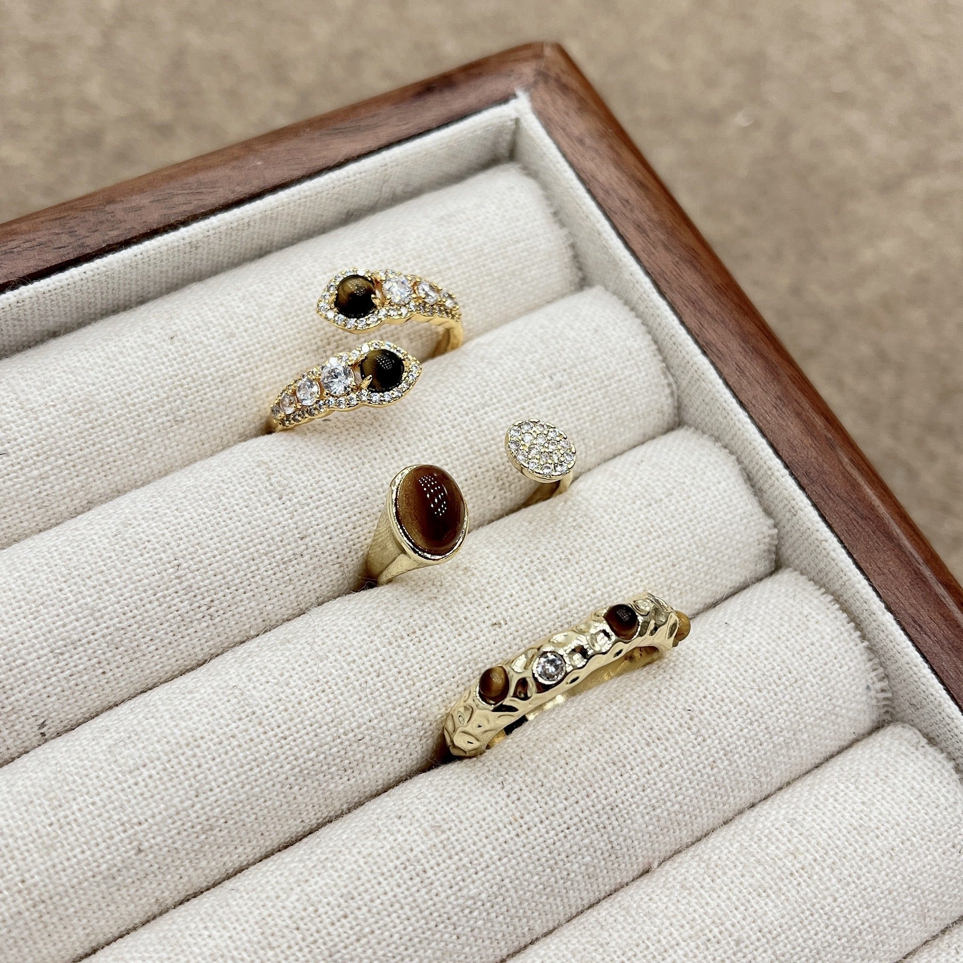 Wholesale  Tiger Eye Ring  Retro Ring