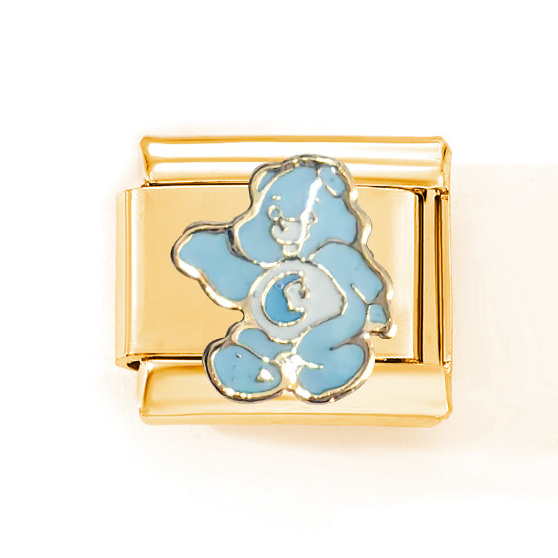 Wholesale 10pcs Italian Charm Bracelet 9mm DIY Splicing Removable Kitten Bear Stainless Steel Composable Bracelet