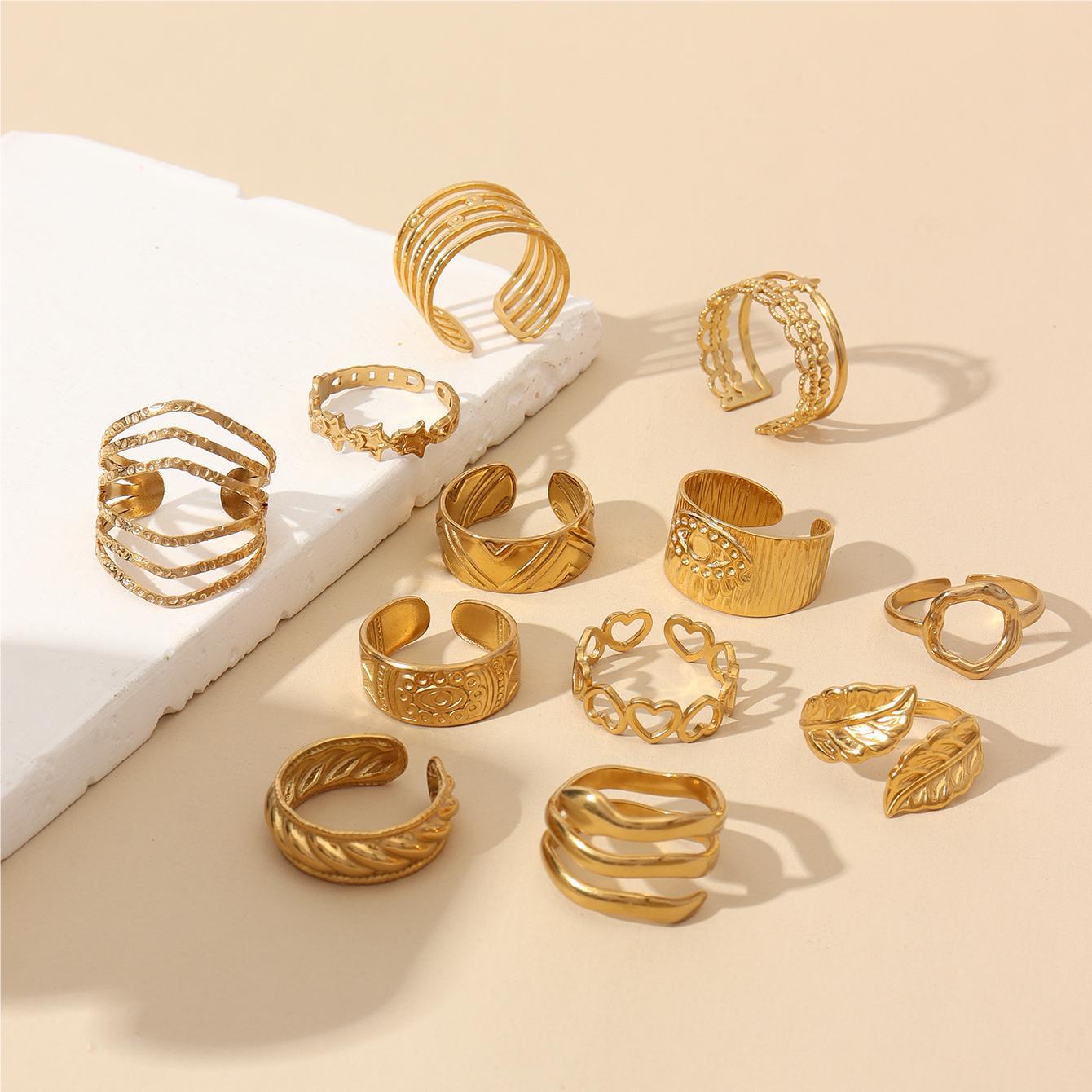 Wholesale Stainless Steel Ring Snake Love 18k Gold Plated Rings ACC-RS-MuC004