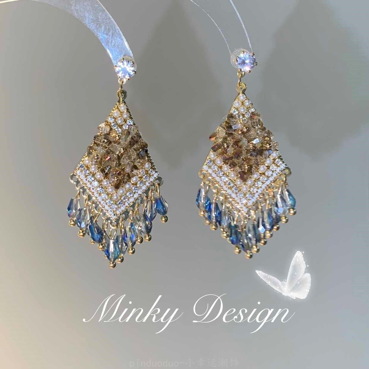 Wholesale Bohemian Blue Enamel Ear Ring  Earrings