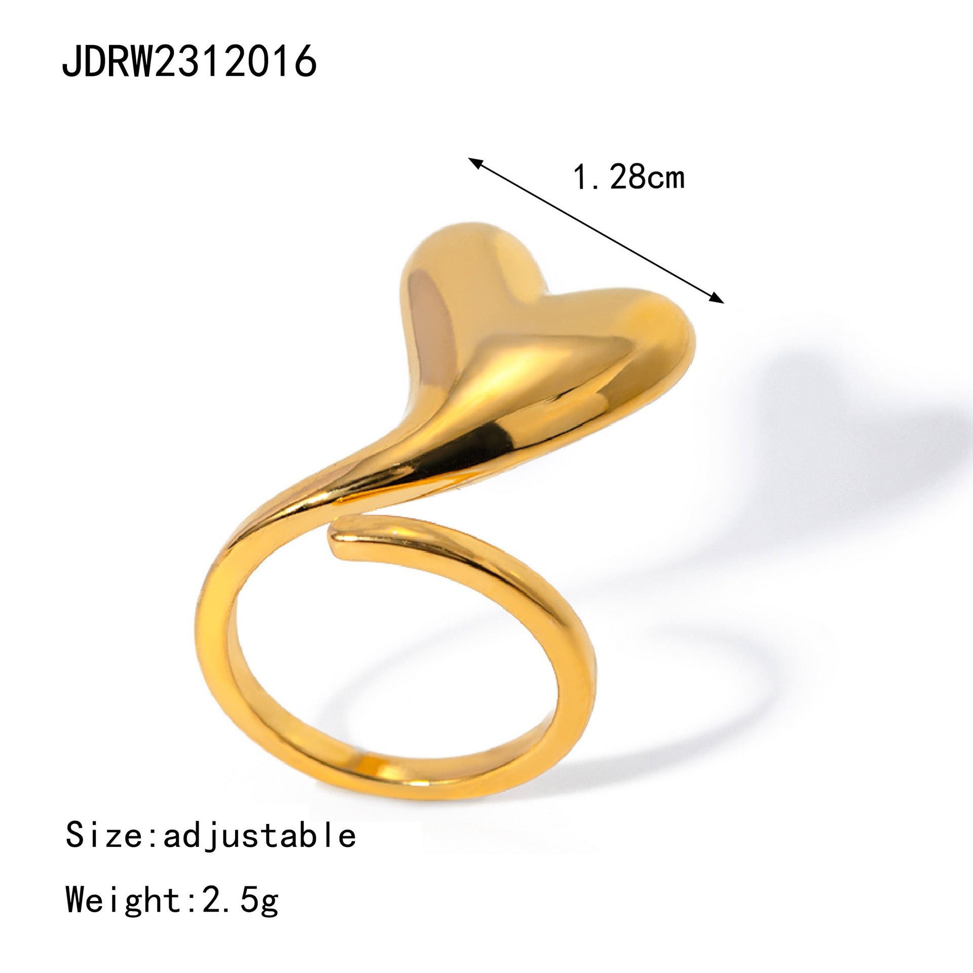 Wholesale  love ring simple design 18k gold stainless steel ring