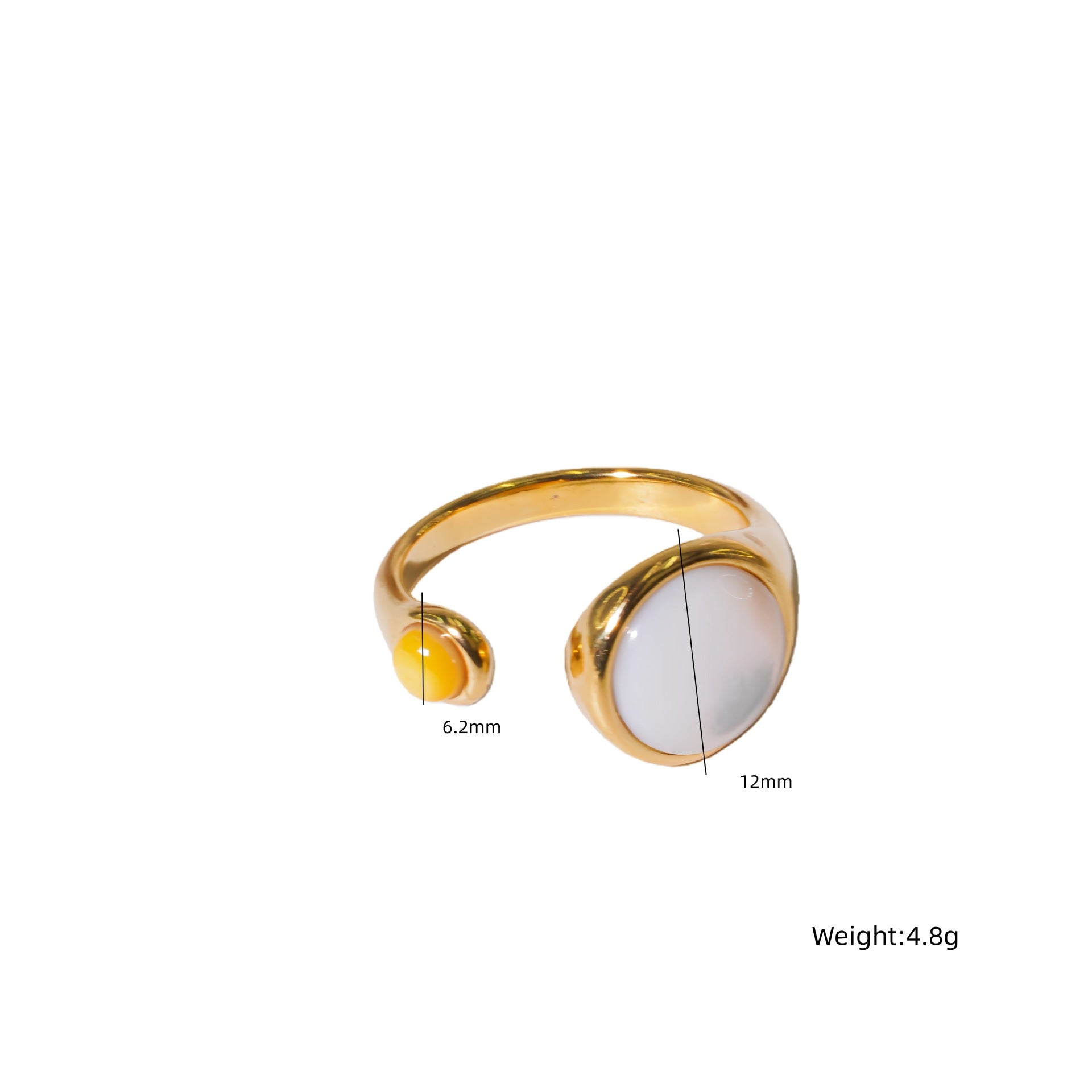Wholesale Titanium Steel Adjustable Open Ring with Natural Stone Inlay Palace Style Jewelry Gift