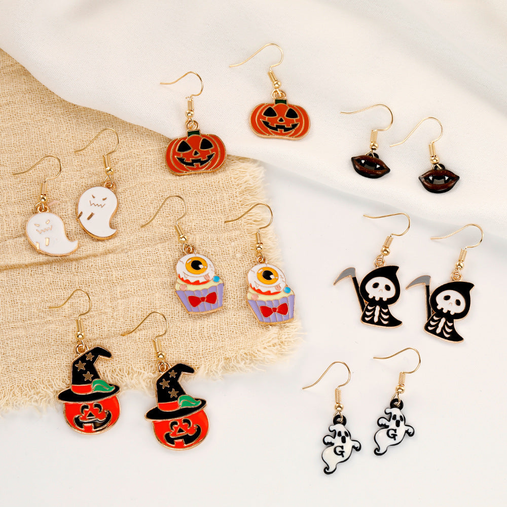 Wholesale  Halloween  earrings  popular Devil pumpkin bat festival earrings