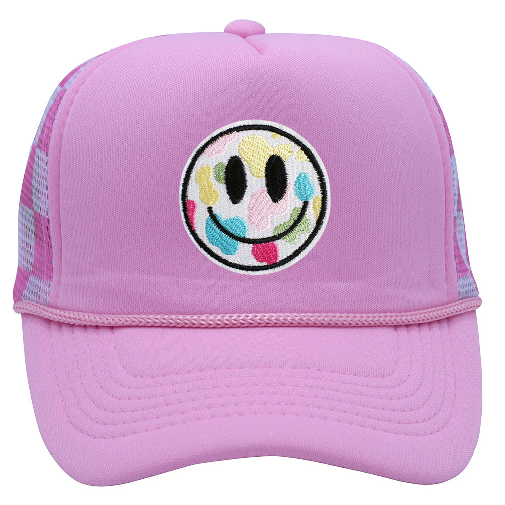 Wholesale children's smiley face mesh hat  baseball cap