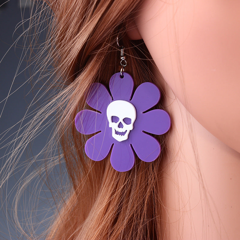 Wholesale  Skull Snake Frog Spliced Acrylic Earrings - Trendy Jewelry Accessory for Gift or Resale