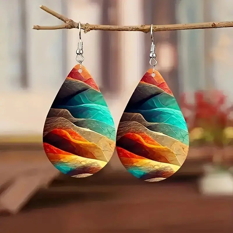 Wholesale Bohemian Water Ripple Acrylic Earrings Trendy Fashion Jewelry Accessory for Party Gift