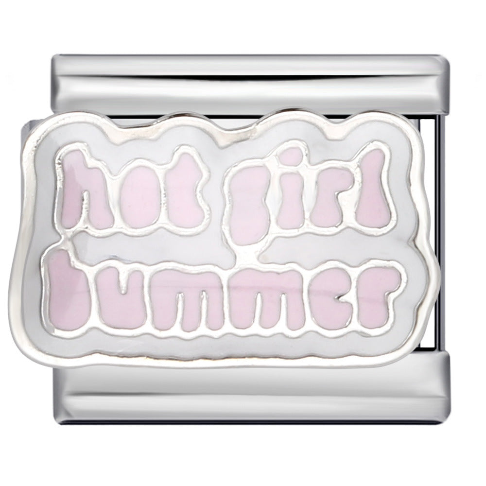 Wholesale Italian Module Bracelet Titanium Steel Welding Oil Dropping DIY Charms