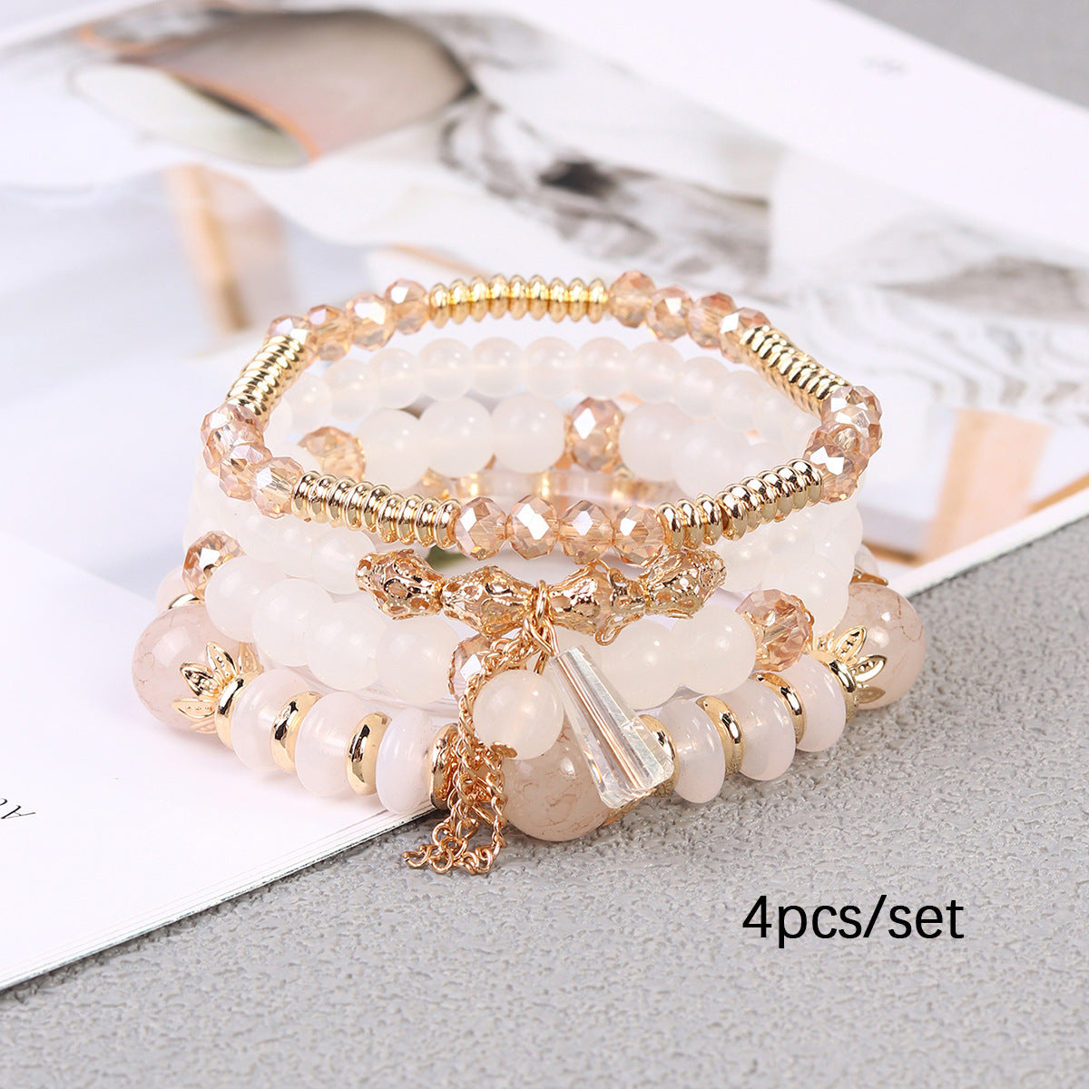 Wholesale Bohemian Crystal Pendant Glass Bracelet ACC-BT-Lijie005