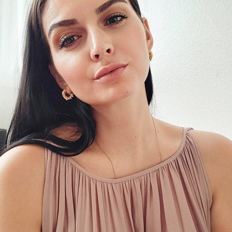 Wholesale  special-shaped hammered zircon inlaid Pearl C- shaped earrings