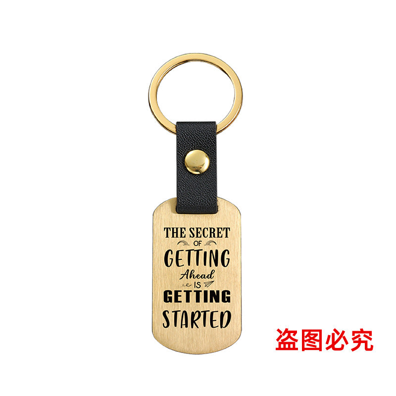 Wholesale Motivational Positive Metal Leather Keychains ACC-KC-GangGu032