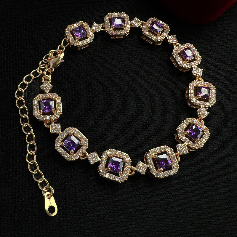 Wholesale  Creative Bracelet Simple Copper Zircon Bracelet