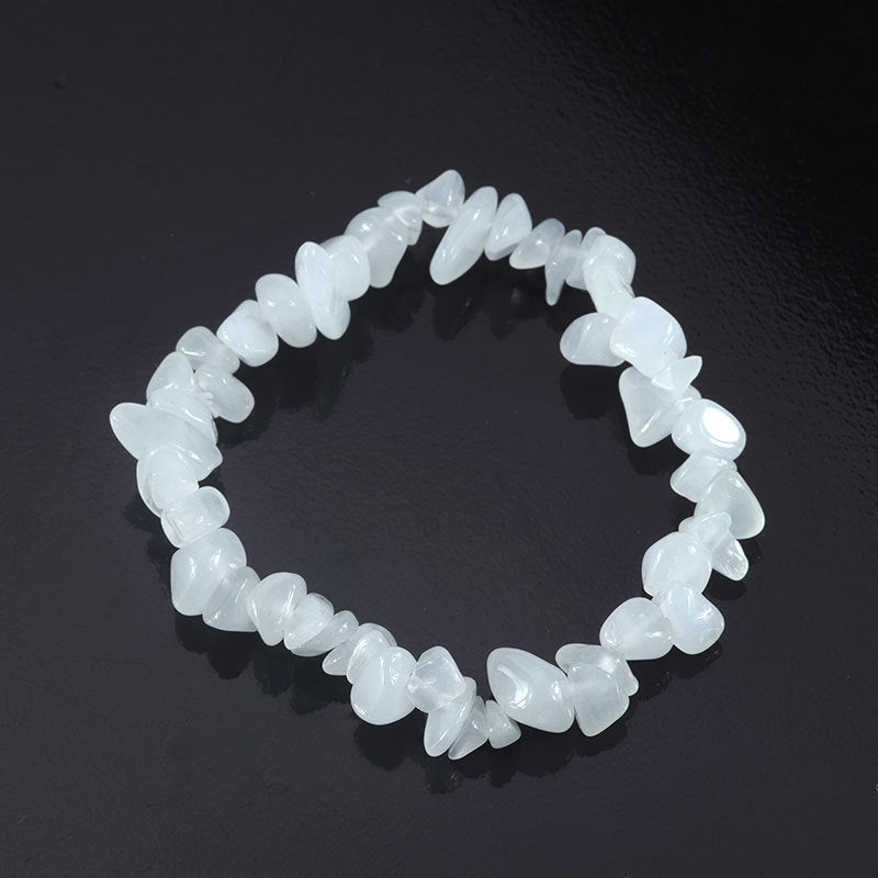 Wholesale Natural colorful gravel hand-woven elastic boho bracelet